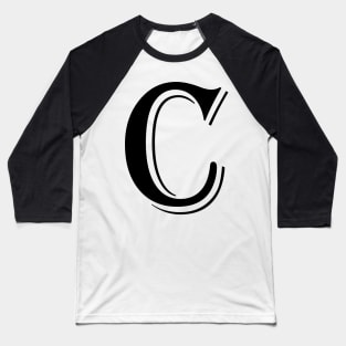 Black Letter C in vintage style Baseball T-Shirt